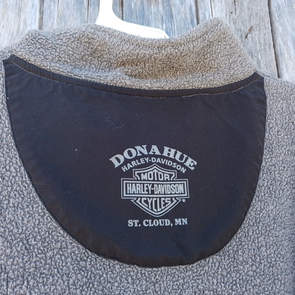Harley Davidson Sweater Men 2XL Gray 1/4 Zip Pullover 2005 Dona Hue St. Cloud MN - Picture 4 of 6
